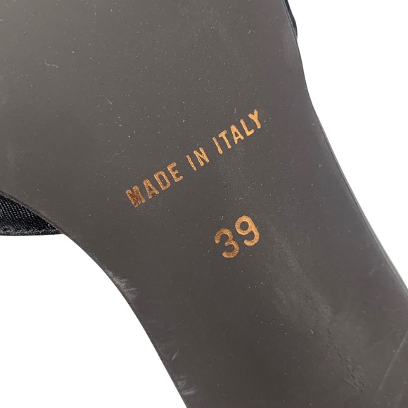 Agent Provacateur Enrica Women’s Slip On Satin Black Pom Pom Trim Heels 8.5-9 - Picture 10 of 11